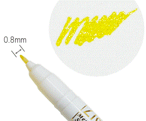 טוש גליטר - Zig Glitter Pen Yellow